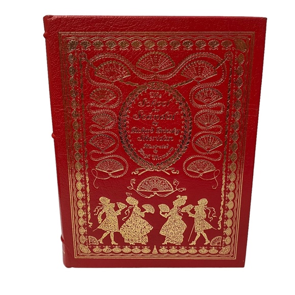 The School for Scandal by Richard Brinsley Sheridan Red Leather Bound Hardcover - Picture 2 of 15